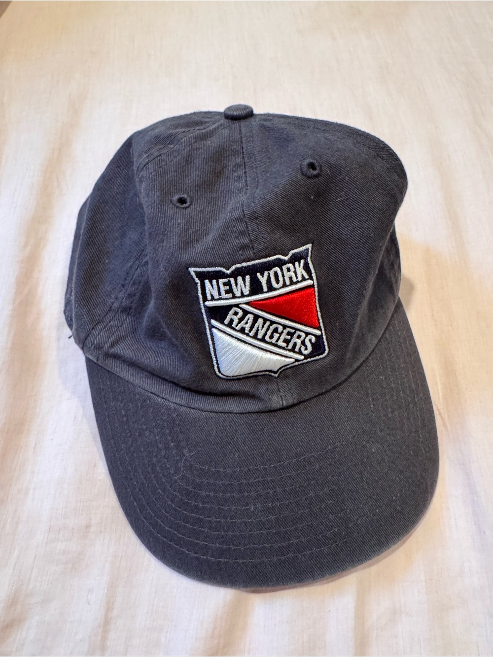 NHL New York Rangers Black Hat with Red & White Patch